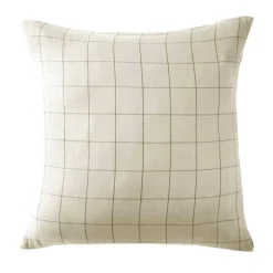 Taie d'oreiller carrée gaze de coton (60 x 60 cm) Gaïa Match Beige pampa