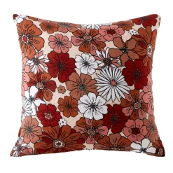 Taie d'oreiller carrée gaze de coton (60 x 60 cm) Gaïa azalée Terracotta