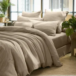 Taie d'oreiller carrée gaze de coton (60 x 60 cm) Gaïa Ficelle