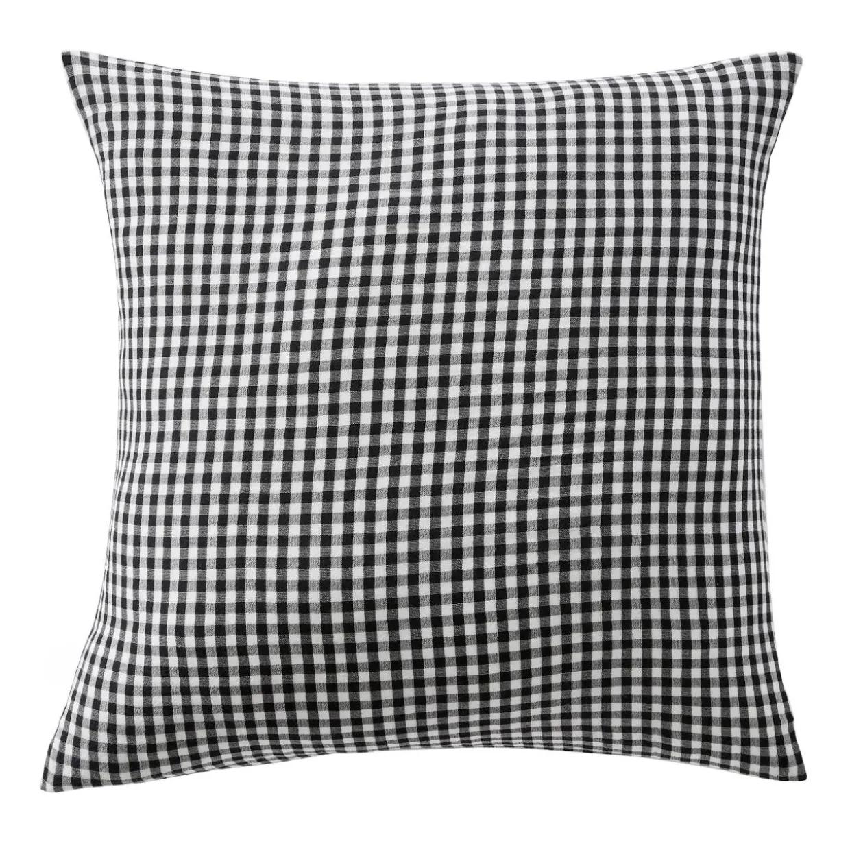 Taie d'oreiller Carrée gaze de coton (80 x 80 cm) Gaïa Vichy Noir