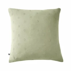 Taie d'oreiller carrée gaze de coton (60 x 60 cm) Gaïa Boho Vert tilleul