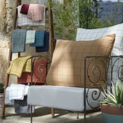 Taie d'oreiller carrée gaze de coton (60 x 60 cm) Gaïa Match Gris nuage