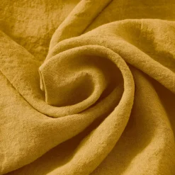 Taie d'oreiller carrée lin lavé (60 x 60 cm) Louise Jaune moutarde