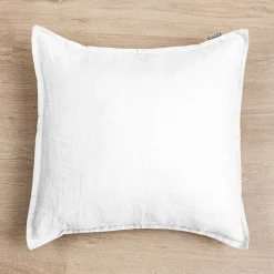 Taie d'oreiller carrée lin lavé (60 x 60 cm) Louise Blanche