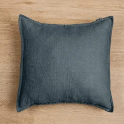 Taie d'oreiller carrée lin lavé (60 x 60 cm) Louise Gris ardoise
