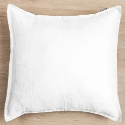 Taie d'oreiller carrée lin lavé (80 x 80 cm) Louise Blanche