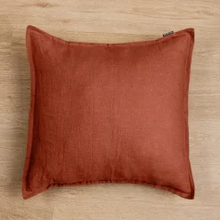 Taie d'oreiller carrée lin lavé (60 x 60 cm) Louise Terracotta