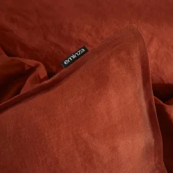 Taie d'oreiller carrée lin lavé (60 x 60 cm) Louise Terracotta