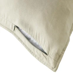 Taie d'oreiller carrée lyocell Tencel™ lavé (63 x 63 cm) Olivia Beige pampa