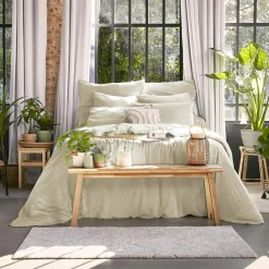 Taie d'oreiller carrée lyocell Tencel™ lavé (63 x 63 cm) Olivia Beige pampa