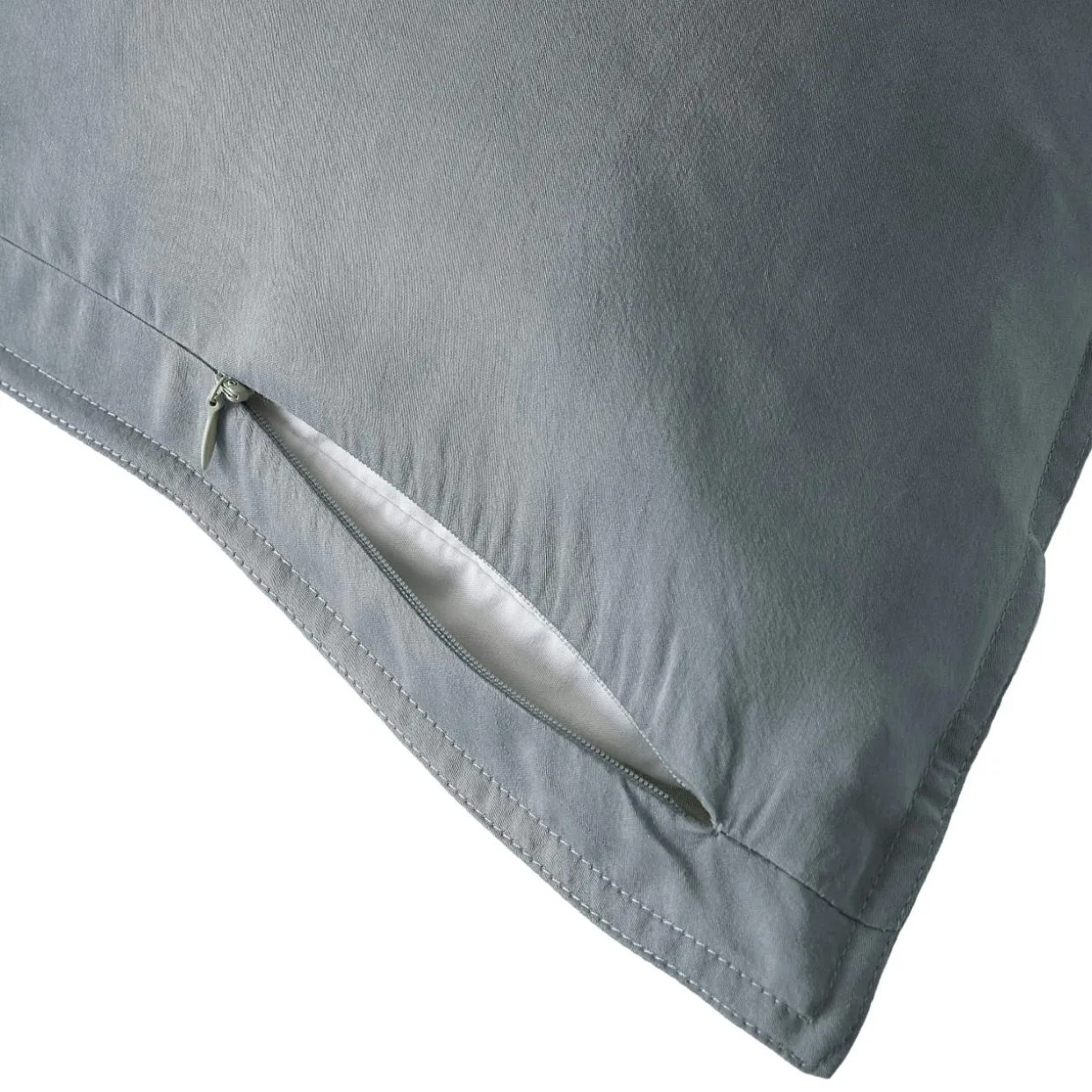 Taie d'oreiller carrée lyocell Tencel™ lavé (80 x 80 cm) Olivia Bleu stone