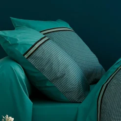 Taie d'oreiller carrée percale de coton (65 x 65 cm) Gustav Vert émeraude