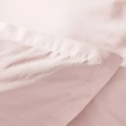 Taie d'oreiller carrée percale de coton (80 x 80 cm) Cali Rose poudré