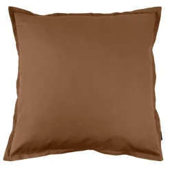 Taie d'oreiller carrée percale de coton (80 x 80 cm) Cali Marron chocolat