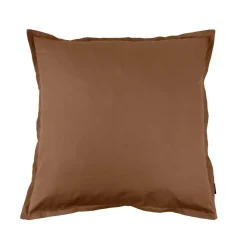Taie d'oreiller carrée percale de coton (65 x 65 cm) Cali Marron chocolat