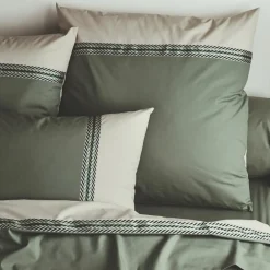 Taie d'oreiller carrée percale de coton (65 x 65 cm) Noa Vert kaki