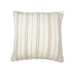 Taie d'oreiller carrée réversible coton texturé et percale (60 x 60 cm) Alice Ficelle