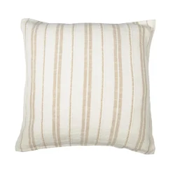 Taie d'oreiller carrée réversible coton texturé et percale (80 x 80 cm) Alice Ficelle