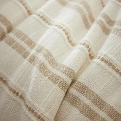 Taie d'oreiller carrée réversible coton texturé et percale (80 x 80 cm) Alice Ficelle