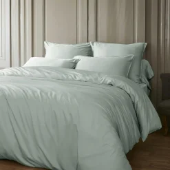 Taie d'oreiller carrée satin de bambou (80 x 80 cm) Sienna Vert eucalyptus