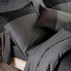 Taie d'oreiller carrée satin de coton (65 x 65 cm) Enzo Noire