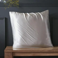 Taie d'oreiller carrée soie de mûrier (80 x 80 cm) Mizuki Gris clair