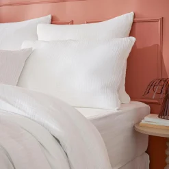 Taie d'oreiller quadruple gaze de coton (80 x 80 cm) Victoria x Gaïa Blanc chantilly