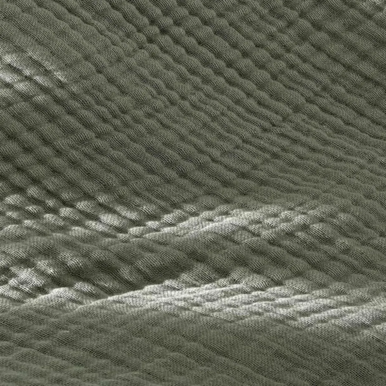 Taie d'oreiller quadruple gaze de coton (80 x 80 cm) Victoria x Gaïa Vert romarin