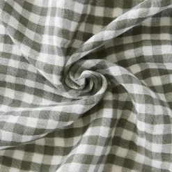 Taie d'oreiller rectangulaire gaze de coton (50 x 80 cm) Gaïa Vichy Vert romarin