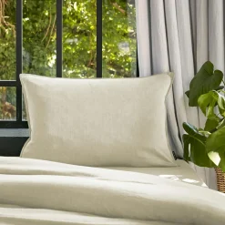 Taie d'oreiller rectangulaire lyocell Tencel™ lavé (50 x 70 cm) Olivia Beige pampa