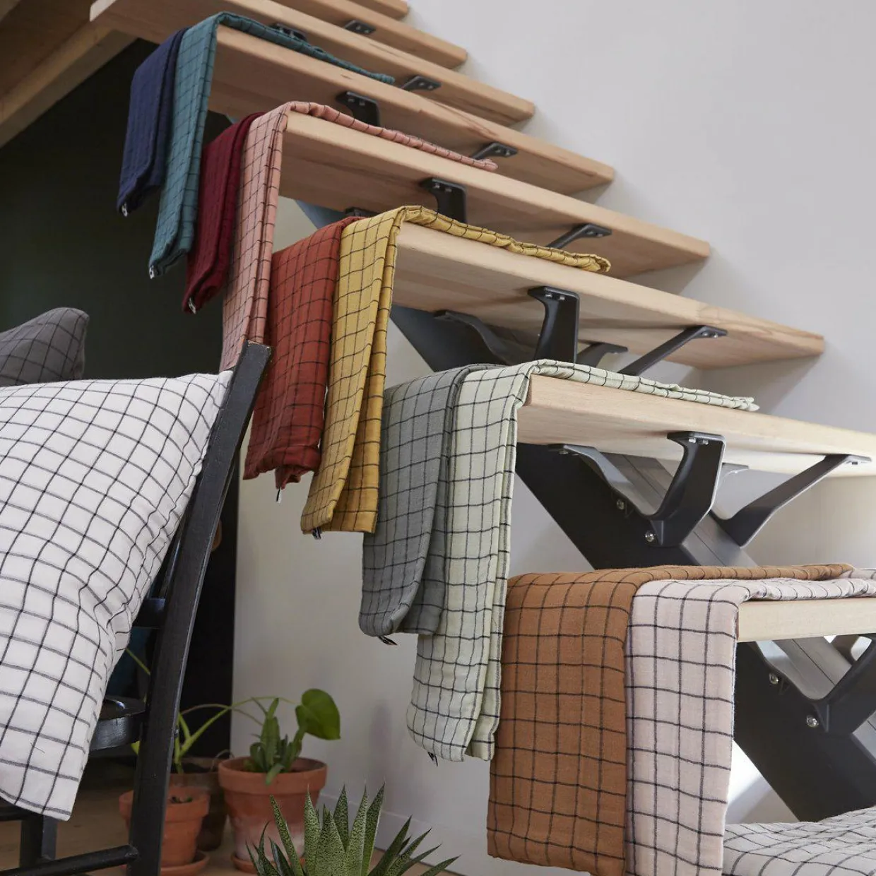 Taie d'oreiller rectangulaire gaze de coton (50 x 70 cm) Gaïa Mix Rose poudré