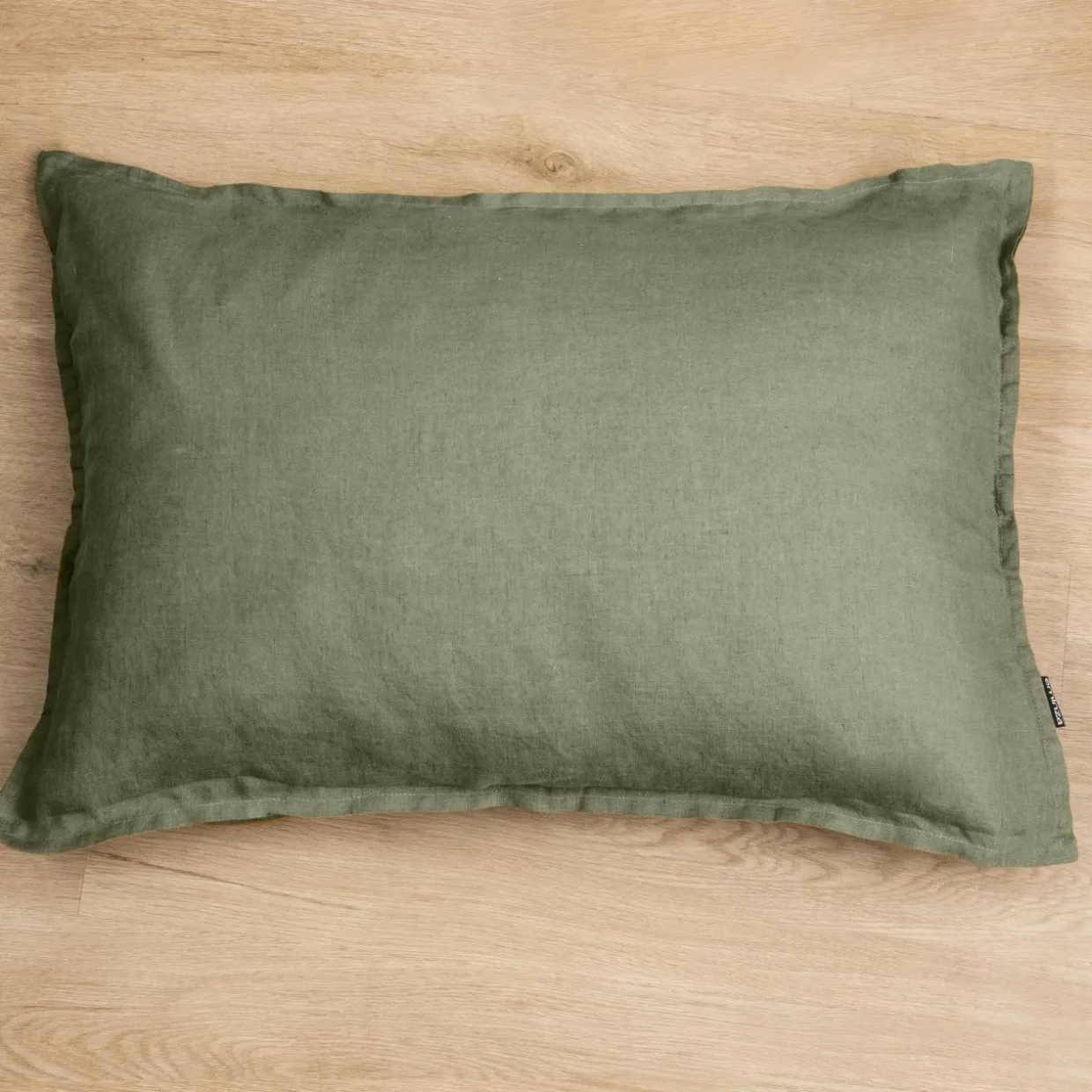 Taie d'oreiller rectangulaire lin lavé (50 x 80 cm) Louise Vert romarin