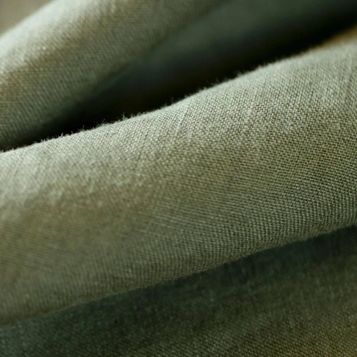 Taie d'oreiller rectangulaire lin lavé (50 x 80 cm) Louise Vert romarin