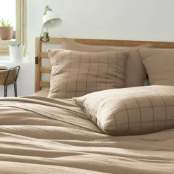 Taie d'oreiller rectangulaire gaze de coton (50 x 70 cm) Gaïa Match Ficelle