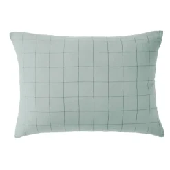 Taie d'oreiller rectangulaire gaze de coton (50 x 70 cm) Gaïa Match Vert eucalyptus
