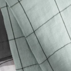 Taie d'oreiller rectangulaire gaze de coton (50 x 70 cm) Gaïa Match Vert eucalyptus