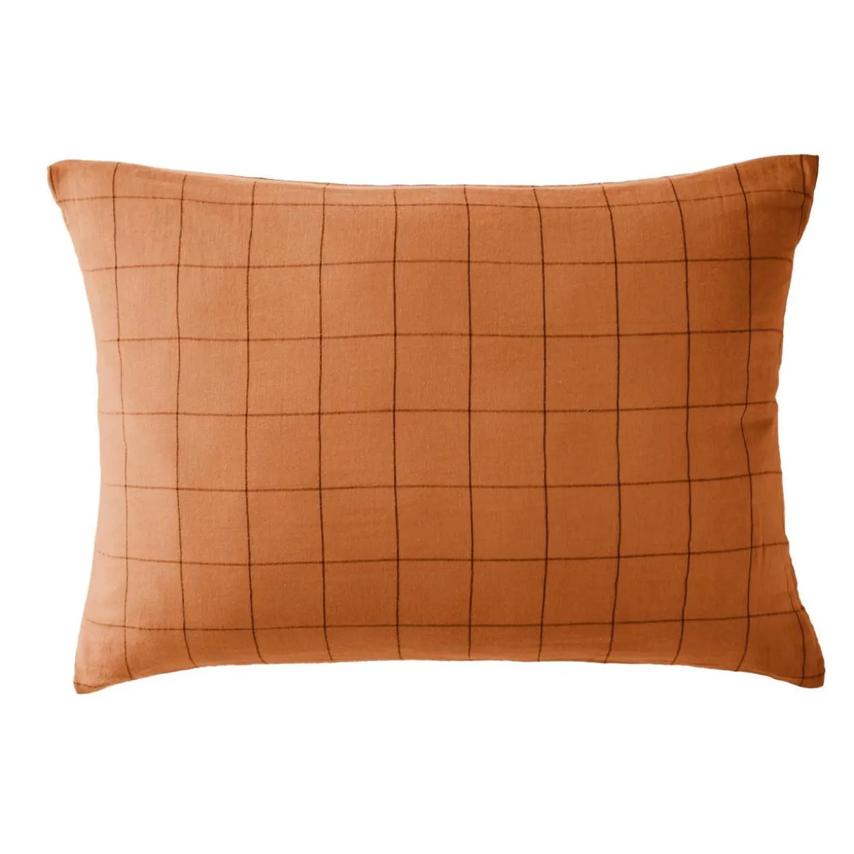 Taie d'oreiller rectangulaire gaze de coton (50 x 70 cm) Gaïa Match Abricot