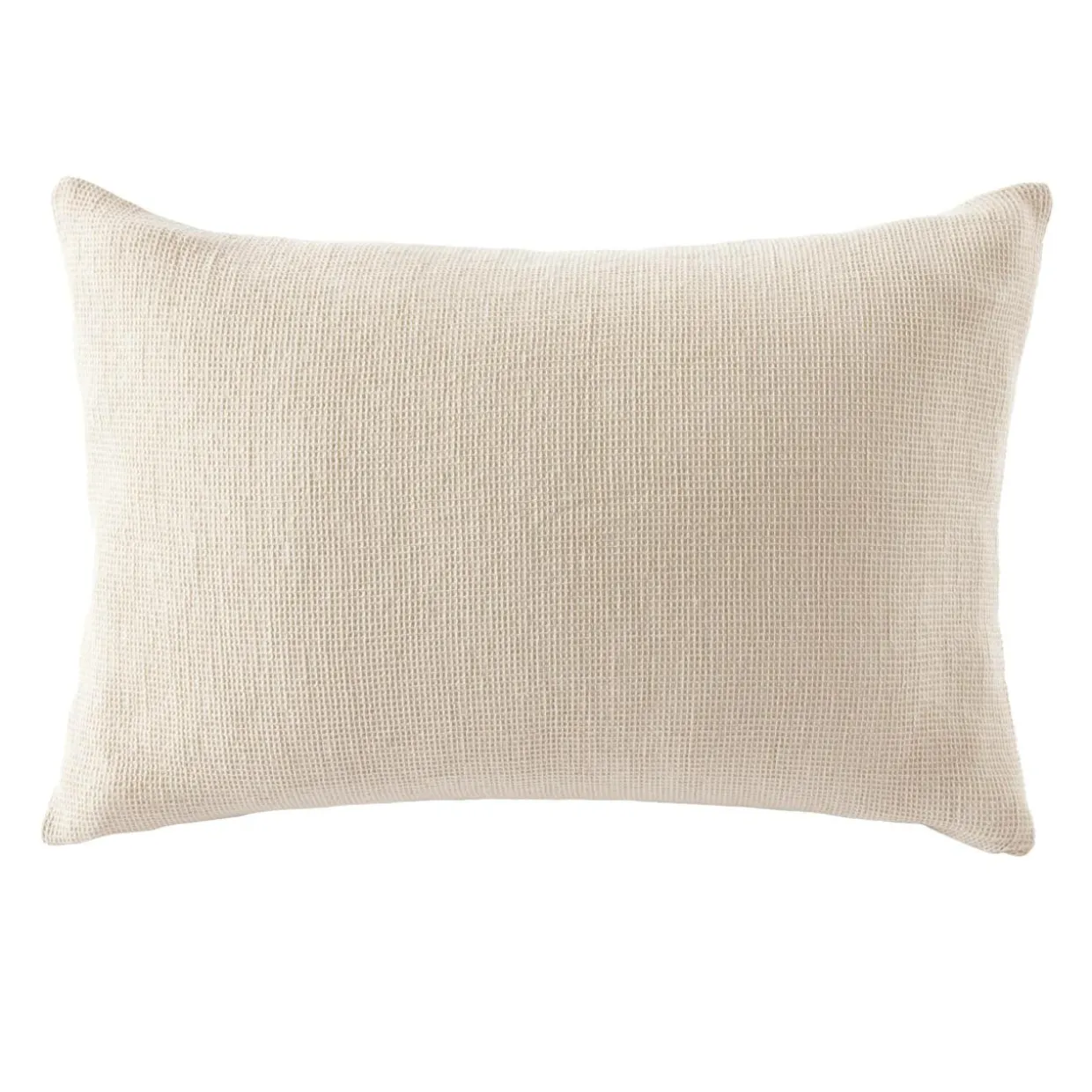 Taie d'oreiller rectangulaire coton nid d'abeille (50 x 70 cm) Eva Beige