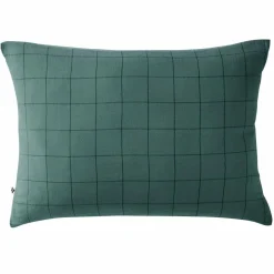 Taie d'oreiller rectangulaire gaze de coton (50 x 70 cm) Gaïa Match Bleu canard