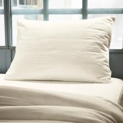 Taie d'oreiller rectangulaire gaze de coton (50 x 80 cm) Gaïa Beige pampa