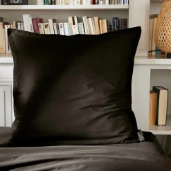 Taie d'oreiller rectangulaire percale de coton (50 x 80 cm) Cali Noire