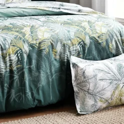 Taie d'oreiller rectangulaire percale de coton (50 x 70 cm) Trinidad Mousson Verte