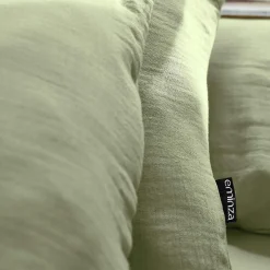 Taie d'oreiller rectangulaire gaze de coton (50 x 80 cm) Gaïa Vert tilleul