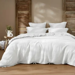 Taie d'oreiller rectangulaire lin lavé (50 x 80 cm) Louise Blanche