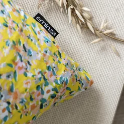 Taie d'oreiller rectangulaire gaze de coton (50 x 70 cm) Abigaël Jaune