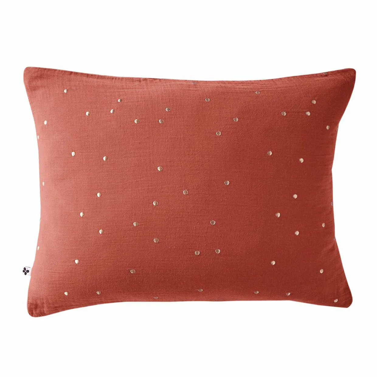 Taie d'oreiller rectangulaire gaze de coton (50 x 70 cm) Gaïa Chic Terracotta