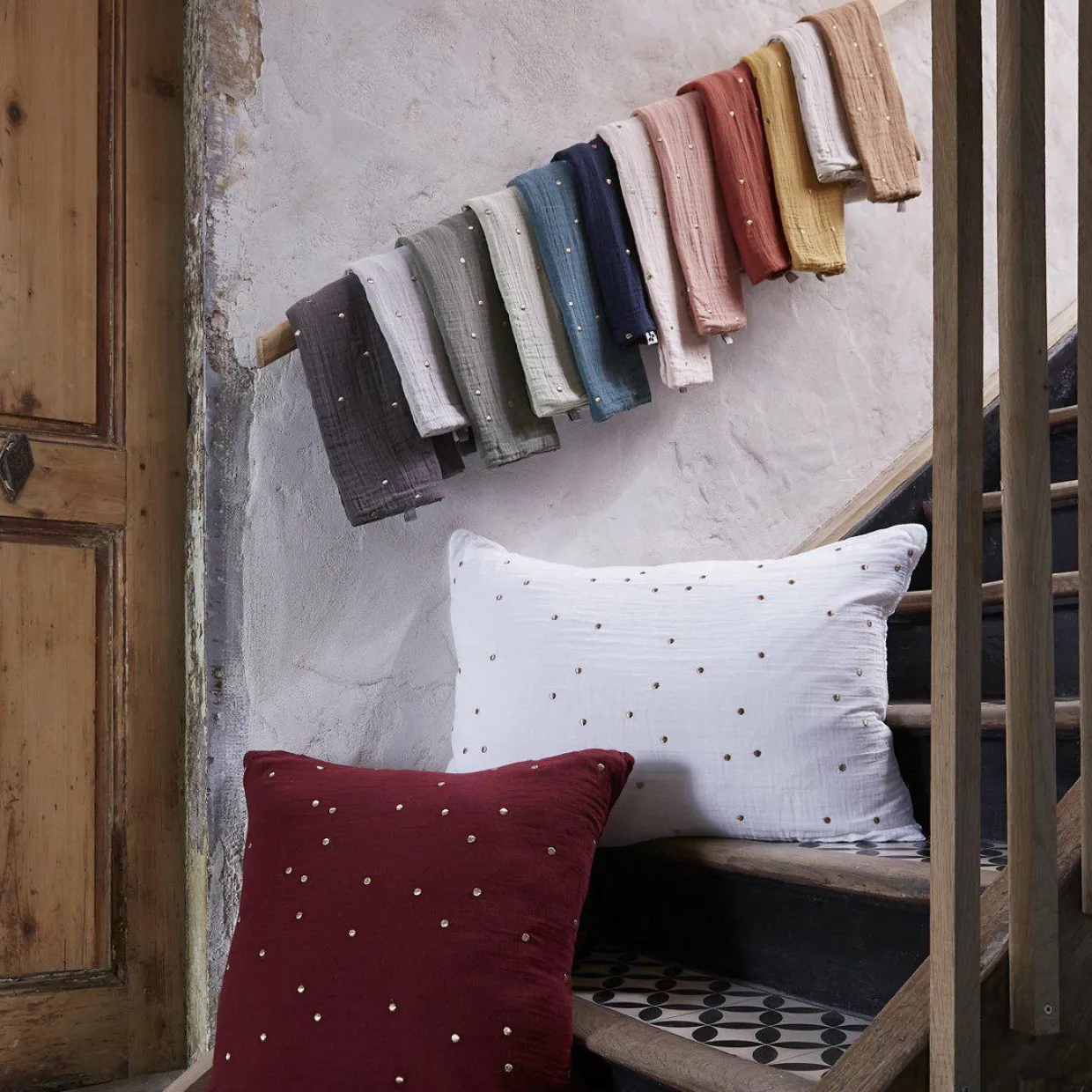 Taie d'oreiller rectangulaire gaze de coton (50 x 70 cm) Gaïa Chic Terracotta