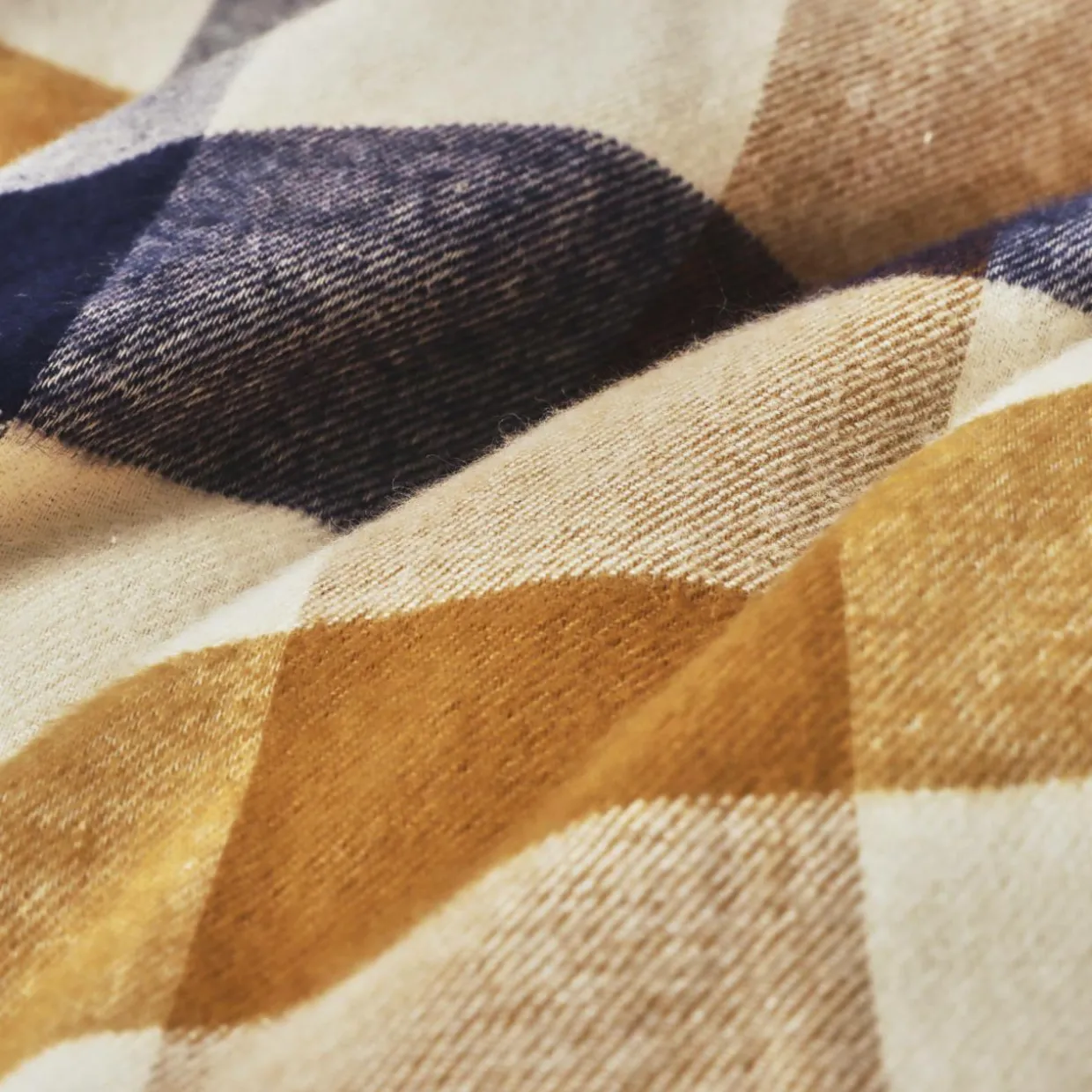 Taie d'oreiller rectangulaire flanelle de coton (50 x 80 cm) Nina carreaux Multicolore