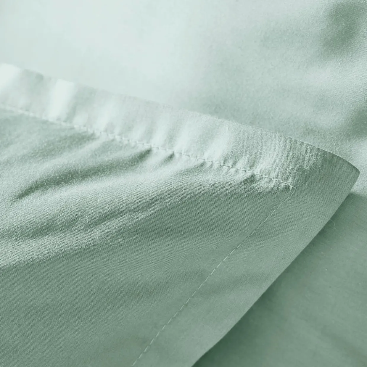Taie d'oreiller rectangulaire percale de coton (50 x 80 cm) Cali Vert eucalyptus