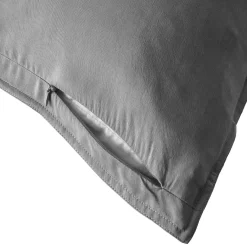 Taie d'oreiller rectangulaire lyocell Tencel™ lavé (50 x 70 cm) Olivia Gris granit